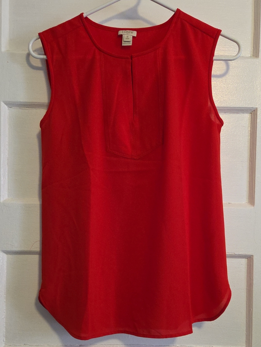 J. Crew Red Sleeveless Pleat-Front Camisole